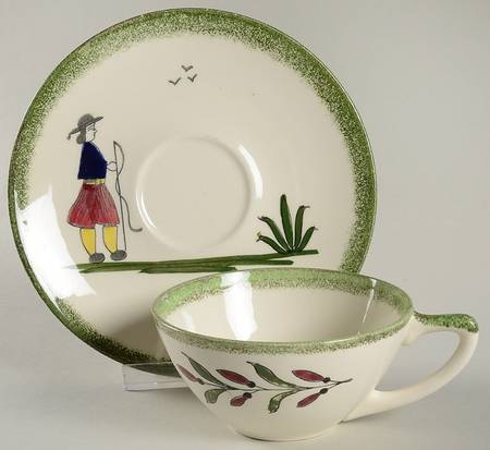 Normandy Flat Cup & Saucer Set