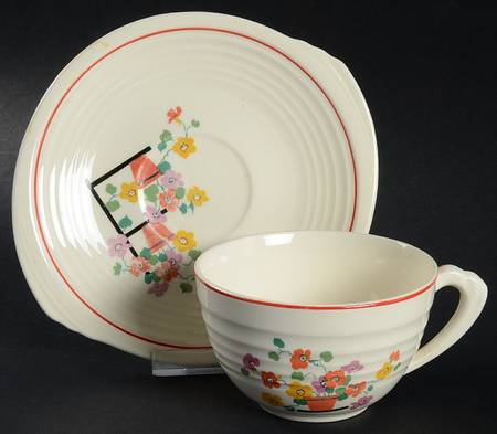 Penthouse Flat Cup & Saucer Set by Edwin Knowles