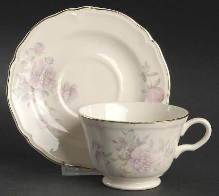 Peony Footed Cup & Saucer Set