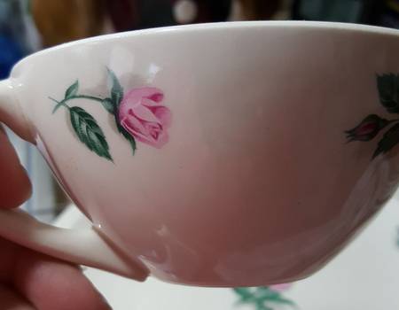 Rose and Leaf Flat Cup