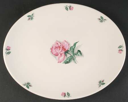 Rose and Leaf 12" Oval Serving Platter