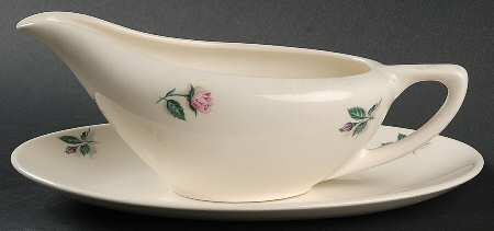 Rose and Leaf Gravy Boat & Underplate