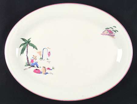 Sleeping Mexican 13" Oval Serving Platter
