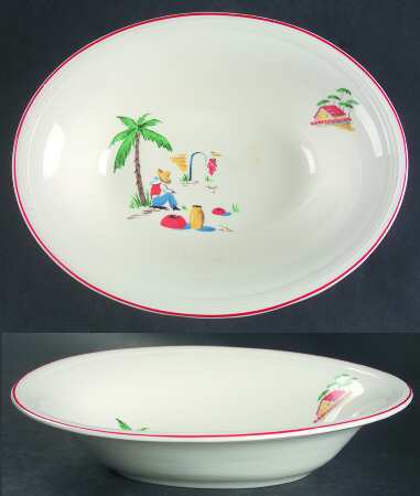Sleeping Mexican 9" Oval Vegetable Bowl