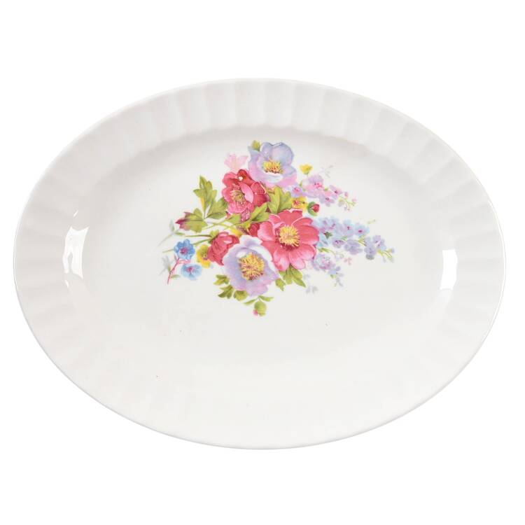 Spring Bouquet 11" Oval Serving Platter by Edwin Knowles