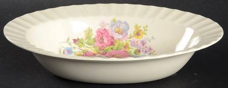 Spring Bouquet 9" Oval Vegetable Bowl by Edwin Knowles