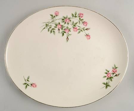 Sweetheart Rose 14" Oval Serving Platter