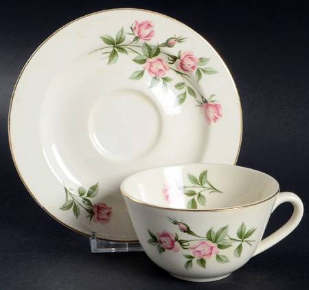 Sweetheart Rose Flat Cup & Saucer Set