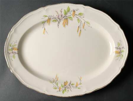 Sylvan (Gold Trim) 15" Oval Serving Platter