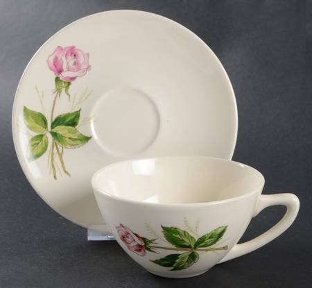 Tea Rose Flat Cup & Saucer Set