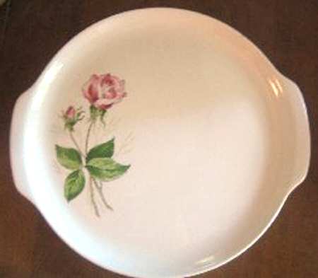 Tea Rose Handled Cake Plate