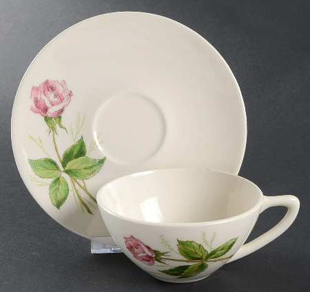 Tea Rose Flat Cup & Saucer Set