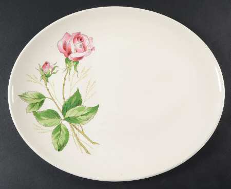 Tea Rose 14" Oval Serving Platter