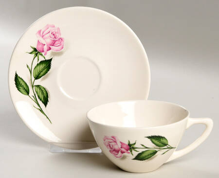 Tupperware Rose Flat Cup & Saucer Set