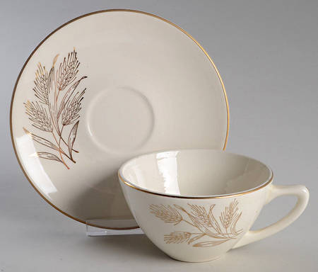 Wheat Flat Cup & Saucer Set