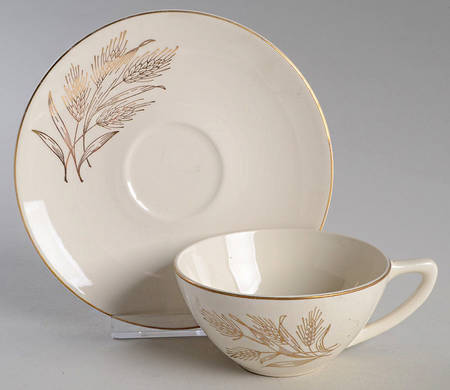 Wheat Flat Cup & Saucer Set