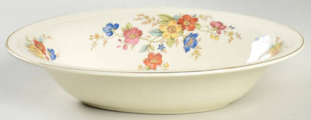 Wildrose 9" Oval Vegetable Bowl