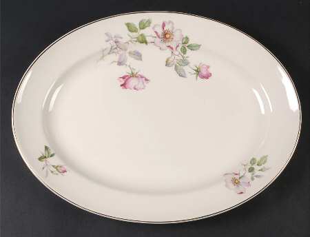Wild Rose (Rimmed) 15" Oval Serving Platter