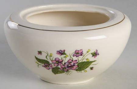Wood Violets Sugar Bowl No Lid