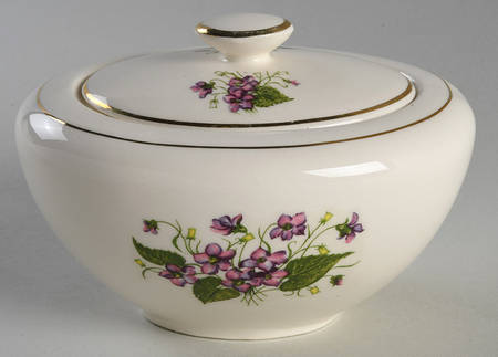 Wood Violets Sugar Bowl & Lid