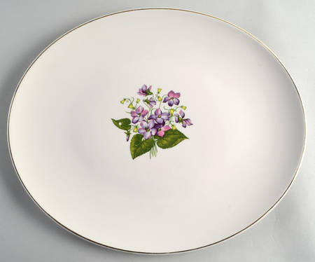 Wood Violets 14" Oval Serving Platter