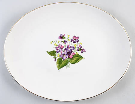 Wood Violets 12" Oval Serving Platter