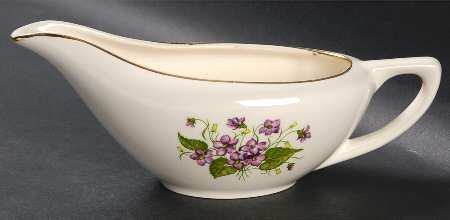 Wood Violets Gravy Boat