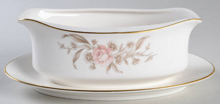 Ivory Rose (USA) Gravy Boat with Attached Underplate
