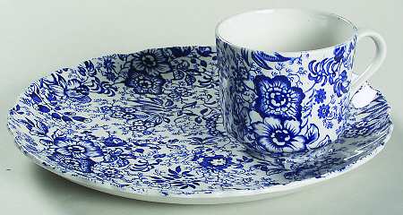 18th Century Chintz (Old, No Trim) Snack Plate & Cup Set