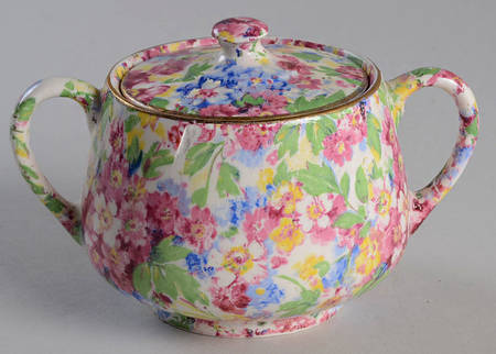 Apple Blossom Chintz Mini Sugar Bowl & Lid