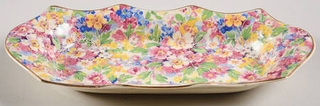 Apple Blossom Chintz Tray for Mini Creamer & Open Sugar