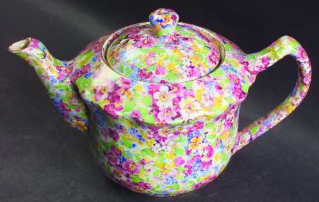 Apple Blossom Chintz Granville Teapot & Lid