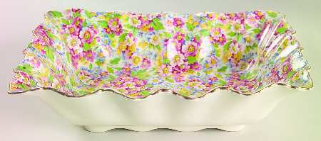 Apple Blossom Chintz 9" Rectangular Vegetable Bowl