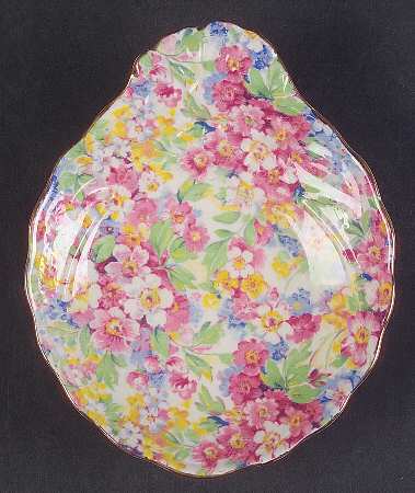Apple Blossom Chintz Shell Shaped Dish