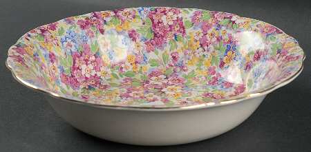 Apple Blossom Chintz 9" Round Vegetable Bowl
