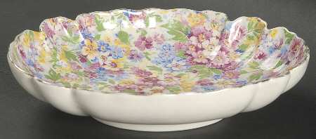 Apple Blossom Chintz Open Candy Dish