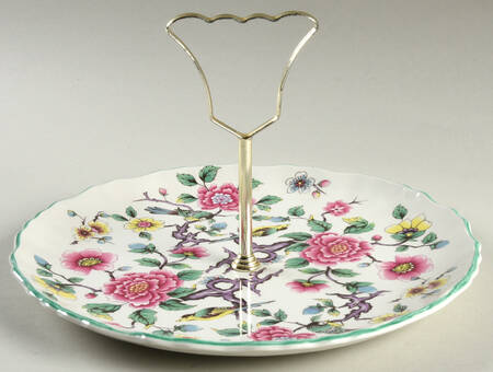 Chinese Rose Round Serving Plate with Handle (LP)
