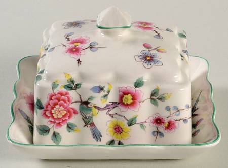 Chinese Rose Square Covered Butter