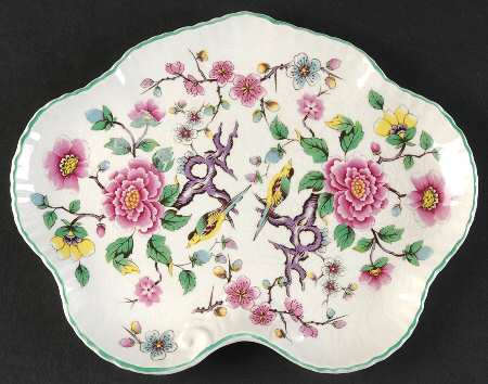Chinese Rose 8" Scalloped Tray