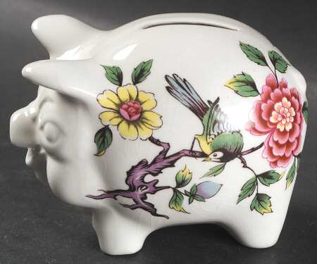 Chinese Rose Piggy Bank by James Kent (England)