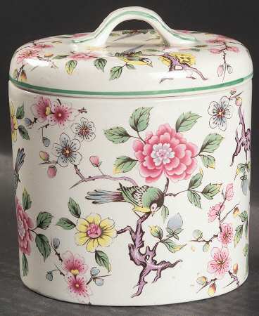 Chinese Rose Small Canister & Lid