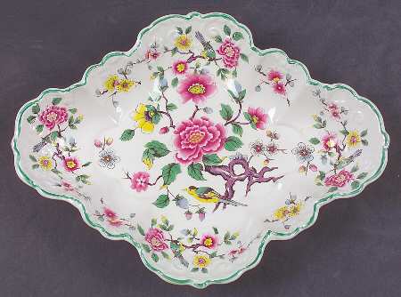 Chinese Rose Oval Scalloped Dish