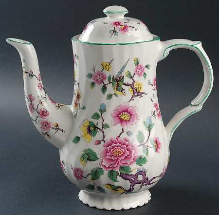 Chinese Rose Coffee Pot & Lid