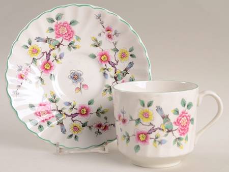 Chinese Rose Flat Cup & Saucer Set