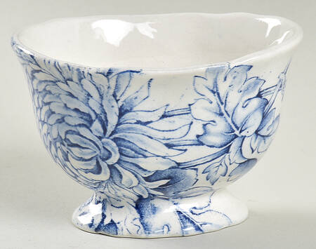 Chrysanthemum Blue Mini Open Sugar Bowl