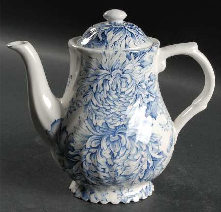 Chrysanthemum Blue Coffee Pot & Lid