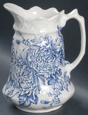 Chrysanthemum Blue 32 Oz Pitcher