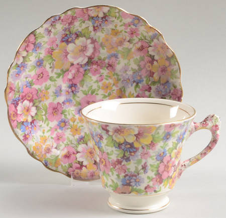 Dubarry (Old, No Globe Backstamp) Footed Cup & Saucer Set