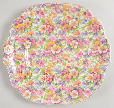 Dubarry (Old, No Globe Backstamp) Square Handled Cake Plate