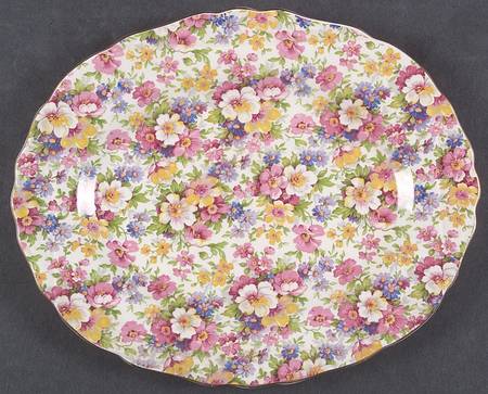Dubarry (Old, No Globe Backstamp) 10" Oval Serving Platter